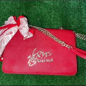 Authentic Moschino Red Shoulder Bag.